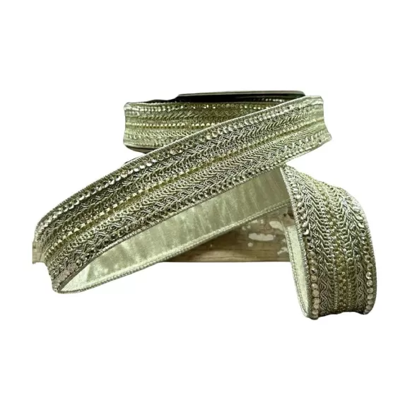 D. Stevens Ribbon>Metallic Braid Jewel Edge Ribbon, 1.5" X 10Yd