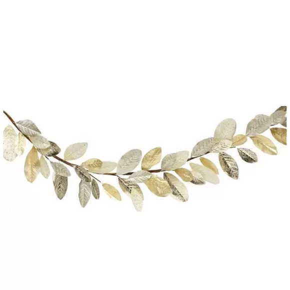 Craig Bachman Table Decor>Mixed Metallic Magnolia Leaf Garland