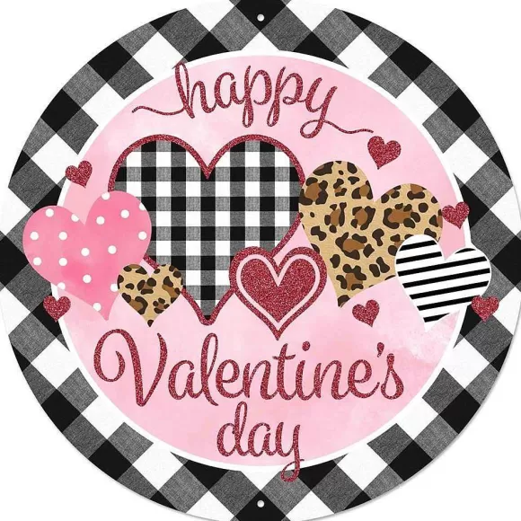 Craig Bachman Table Decor>Mixed Print Happy Valentine's Day Sign, 8"