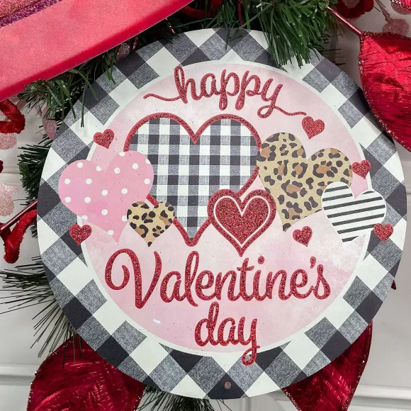 Craig Bachman Table Decor>Mixed Print Happy Valentine's Day Sign, 8"