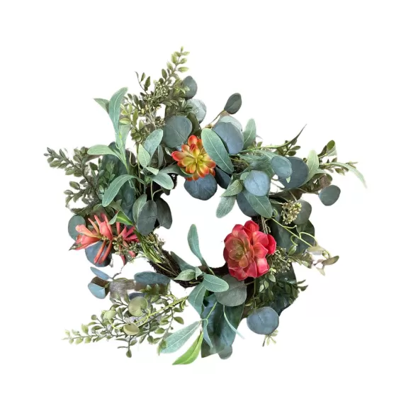 CRI Door Decor>Mixed Succulent Wreath 6"