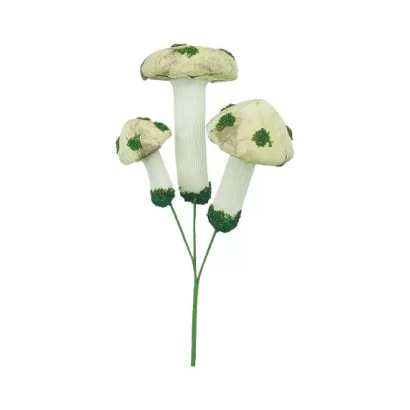 LIBERTY FLORAL Spring>Mushroom Pick, White