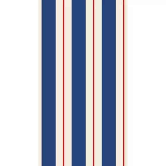 Hester & Cook Kitchen & Dining>Navy & Red Awning Stripe Guest Napkin Set