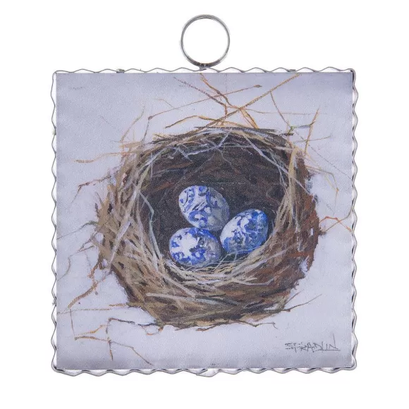 The Round Top Collection Table Decor>Nest Of Blue Eggs Mini Gallery Art