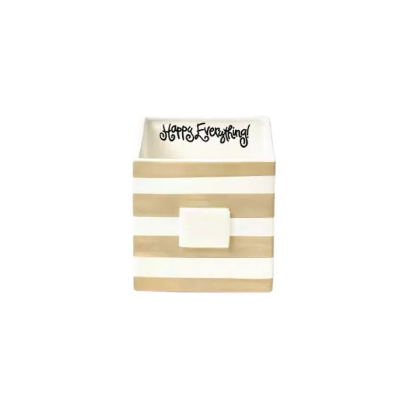 Happy Everything Kitchen & Dining>Neutral Stripe Medium Nesting Cube By !