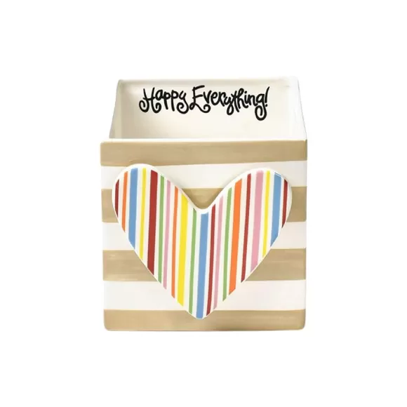 Happy Everything Kitchen & Dining>Neutral Stripe Medium Nesting Cube By !