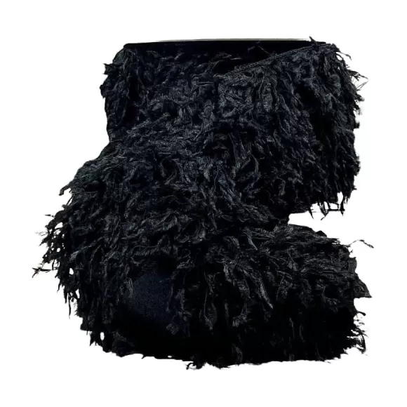 D. Stevens Ribbon>Ostrich Feather Black Ribbon, 4" X 10Yd