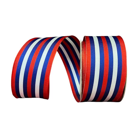 D. Stevens Ribbon>Patriotic Stripe Ribbon, 2.5" X 25Yd