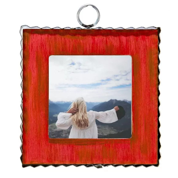 The Round Top Collection Table Decor>Pie Crust Photo Frame, Red Mini Gallery Art