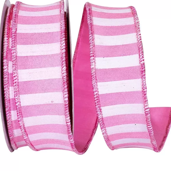 Reliant Ribbon Ribbon>Pink Cabana Horizontal Stripe Ribbon, 1.5" X 10Yd