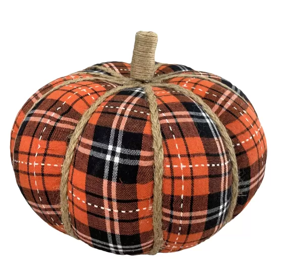 Liberty Floral Home Accents>Plaid Fabric Pumpkin-Large