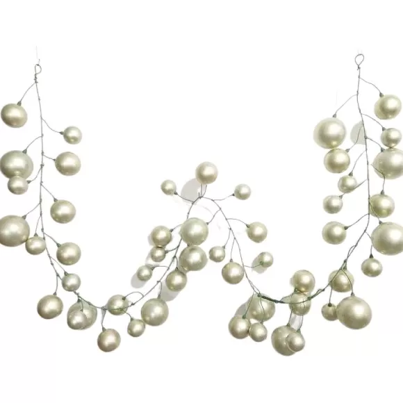 Farrisilk Winter>Platinum Ball Garland, 10'