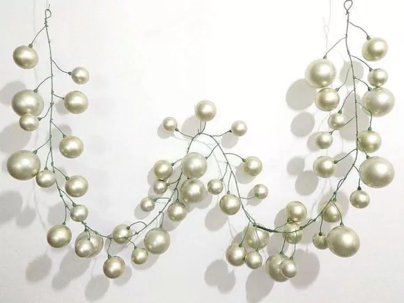 Farrisilk Happy New Year>Platinum Ball Garland, 10'