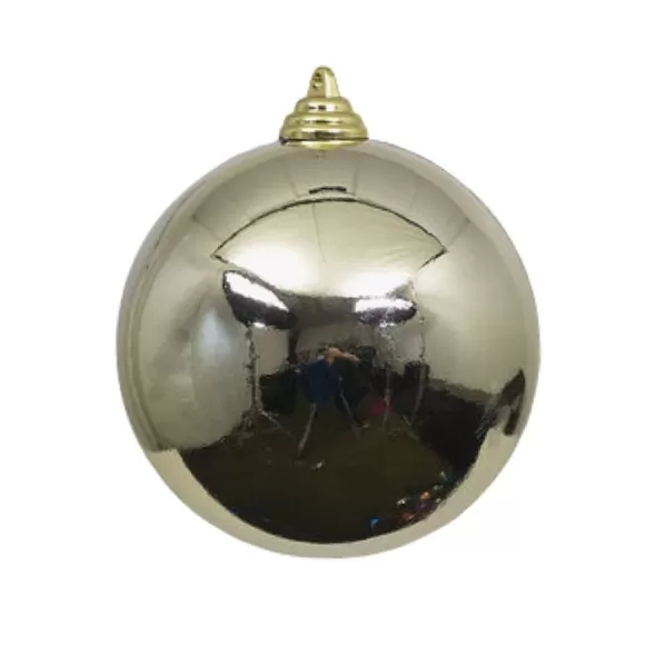 Farrisilk Ball Ornaments>Platinum Shiny Ball Ornament, 6"