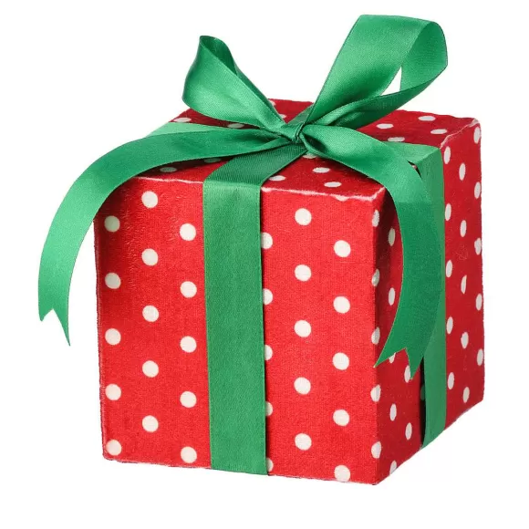 Regency Focal Points>Polka Dot Gift Box Ornament, 5"