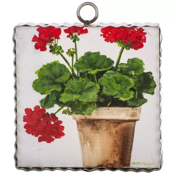 The Round Top Collection Table Decor>Pot Of Geraniums Mini Gallery Art