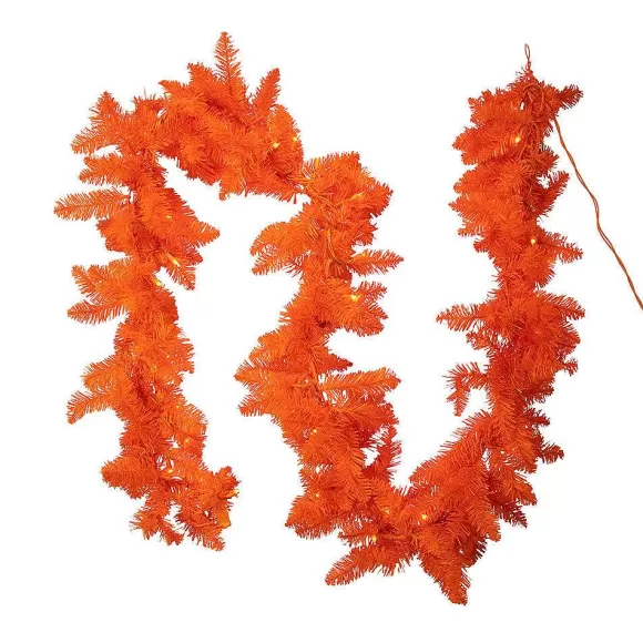 Kurt S. Adler Wall Decor>Pre-Lit Orange Garland, 9'