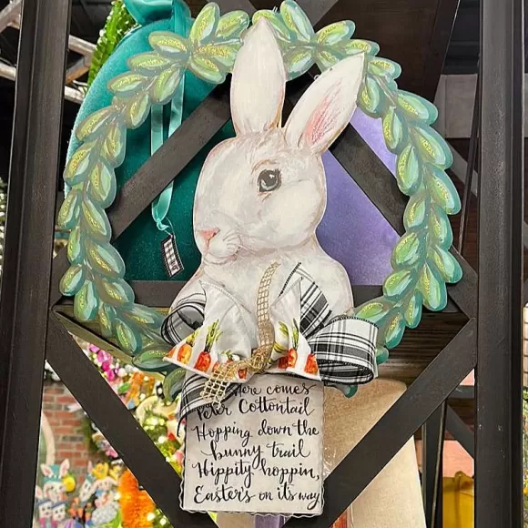 The Round Top Collection Hanging Decor>Rabbit Wreath Gallery Art