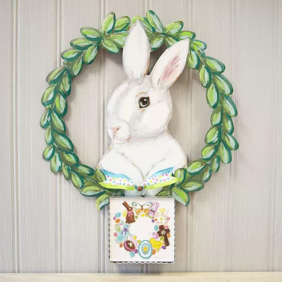 The Round Top Collection Hanging Decor>Rabbit Wreath Gallery Art