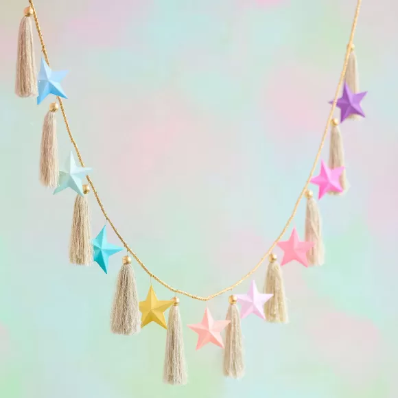 Glitterville Wall Decor>Rainbow Star Garland By