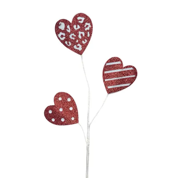 Craig Bachman Picks>Red And White Glittery Heart, 25"