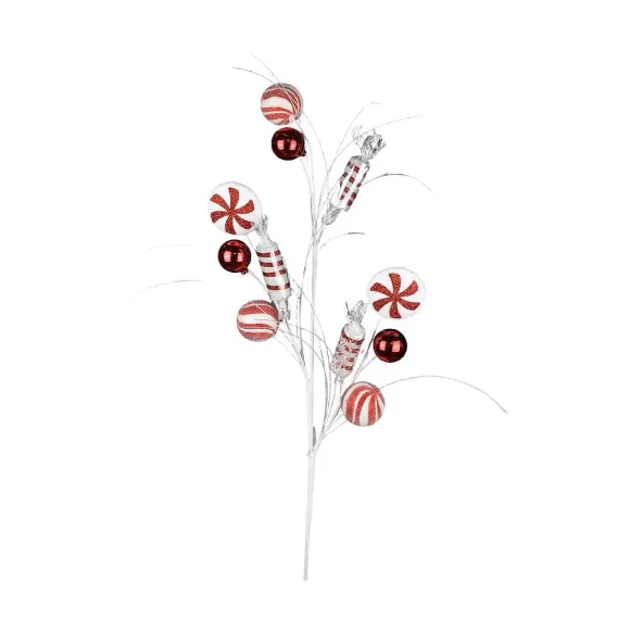 Direct Export Co. Floral>Red And White Peppermint Spray