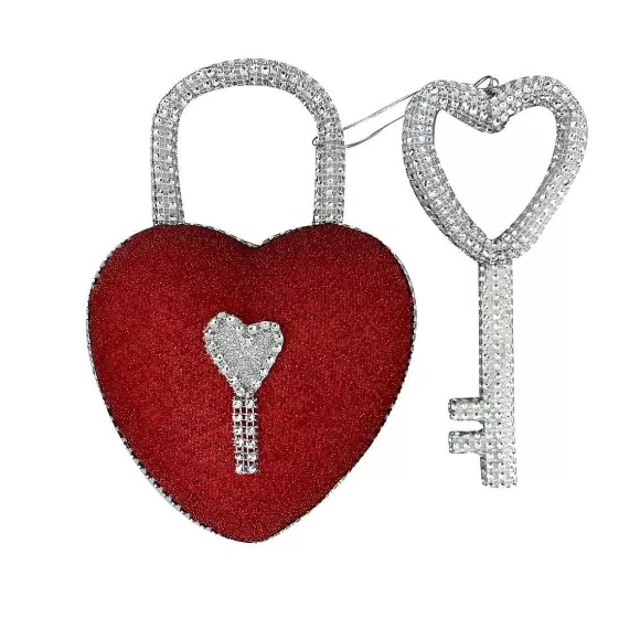 Liberty Floral Focal Points>Red Bling Heart Lock & Key