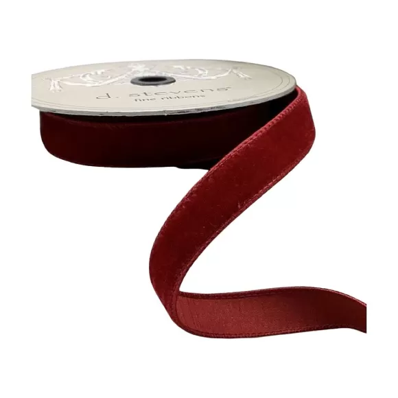 D. Stevens Ribbon>Red Lush Velvet Ribbon, 1" X 10Yd