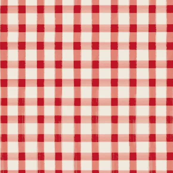 Hester & Cook Kitchen & Dining>Red Painted Check Cocktail Napkin Set