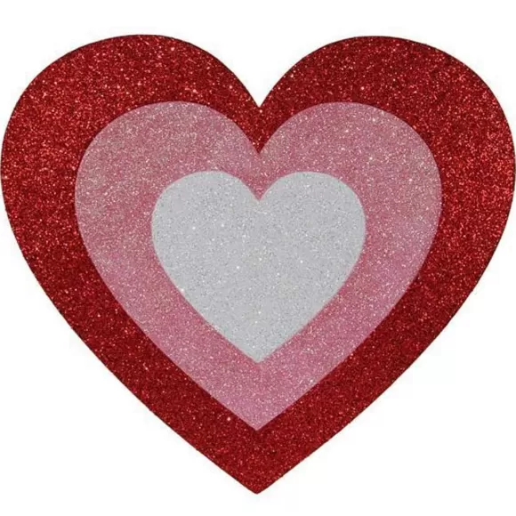 Craig Bachman Table Decor>Red, Pink, And White Glittered Heart