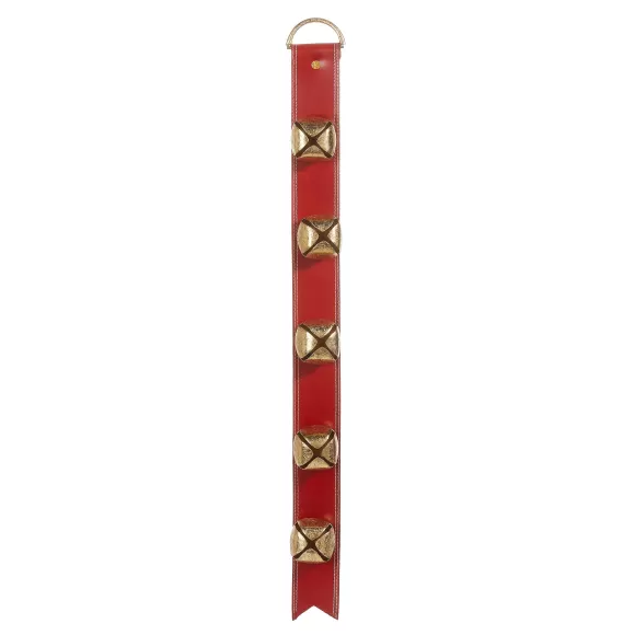 RAZ Door Decor>Red Sleigh Bell Door Hanger, 32"