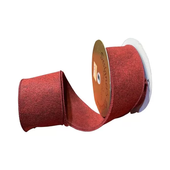 Direct Export Co. Ribbon>Red Wool Ribbon 2.5"X10Yd