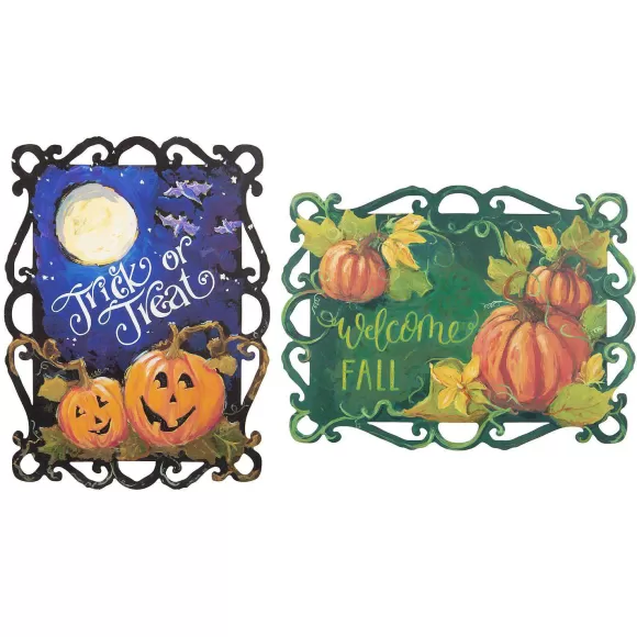 The Round Top Collection Hanging Decor>Reversible Fall And Trick Or Treat Sign