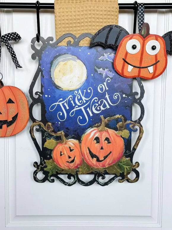 The Round Top Collection Hanging Decor>Reversible Fall And Trick Or Treat Sign