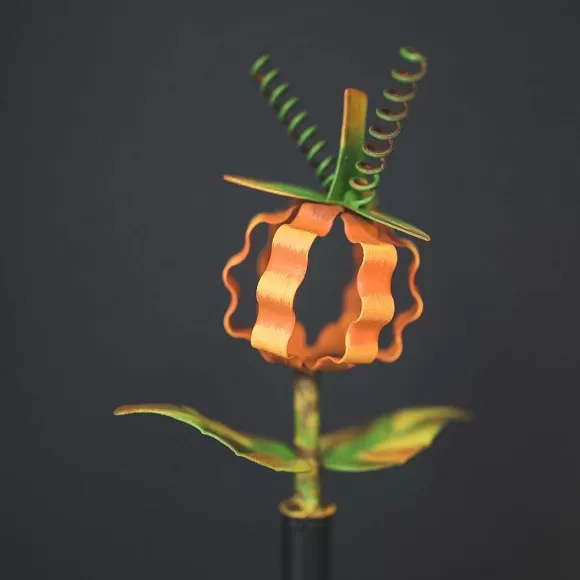 The Round Top Collection Table Decor>Ribbon Pumpkin Finial