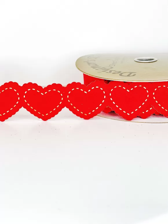 Direct Export Co. Ribbon>Row Of Hearts Ribbon