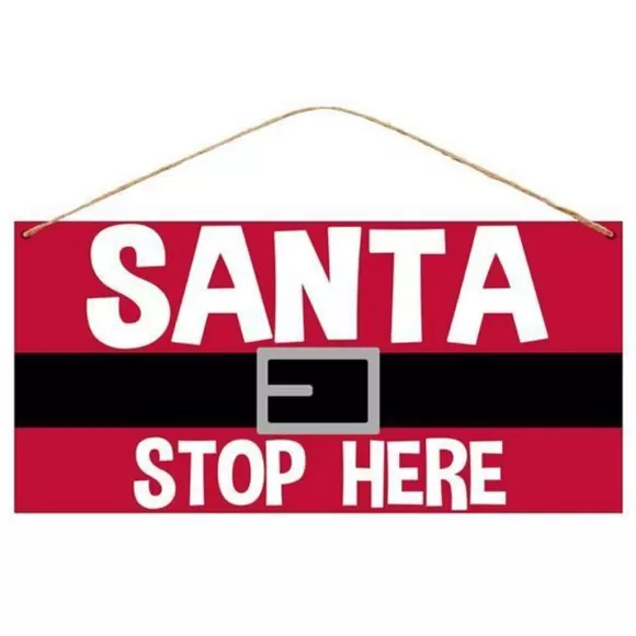 Craig Bachman Table Decor>Santa Stop Here Sign