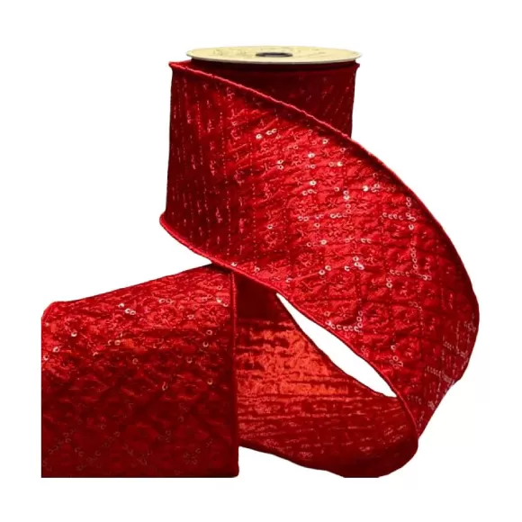 D. Stevens Ribbon>Sequin Embroidered Starburst Ribbon, 4" X 10Yd