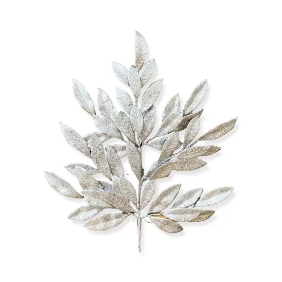 Direct Export Co. Floral>Silver Bay Leaf Glitter Spray