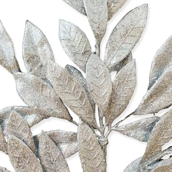 Direct Export Co. Floral>Silver Bay Leaf Glitter Spray