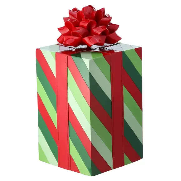 Regency Focal Points>Striped Christmas Package With Bow