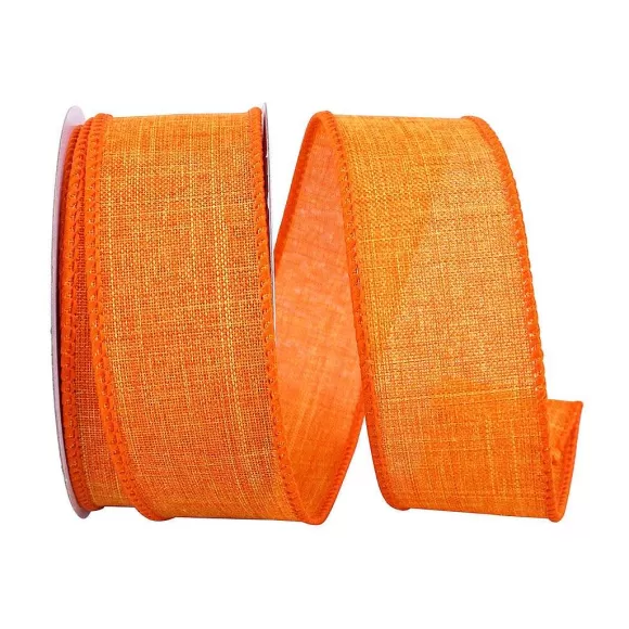 Reliant Ribbon Ribbon>Tangerine Linen Ribbon, 1.5" X 10Yd