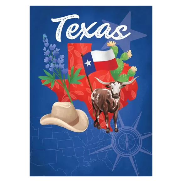 Evergreen Wall Decor>Texas State Garden Suede Flag