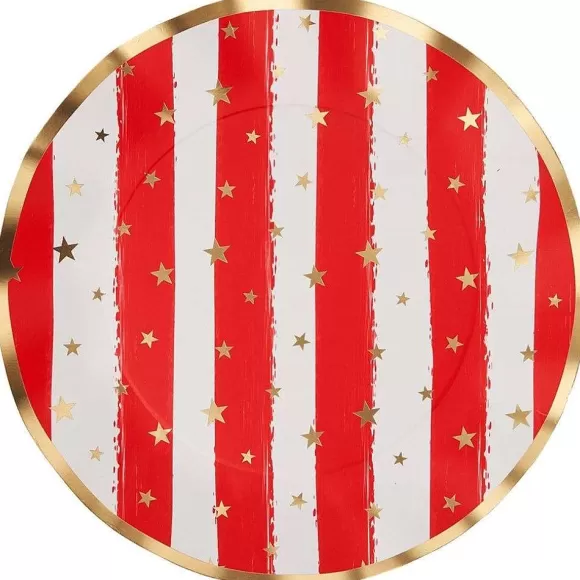 Sophistiplate Party Diy>Wavy Dinner Plate, Patriotic Confetti