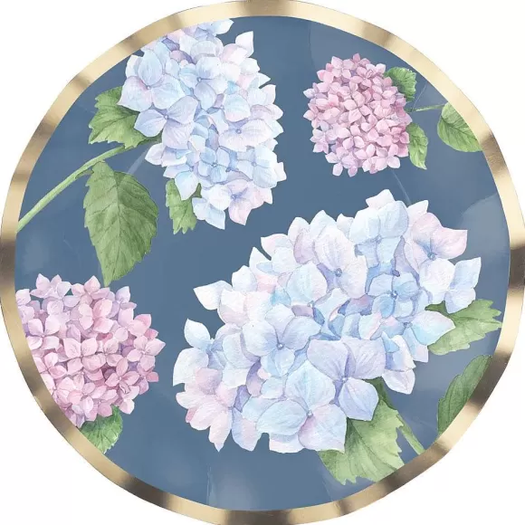 Sophistiplate Kitchen & Dining>Wavy Salad Plate, Hydrangeas