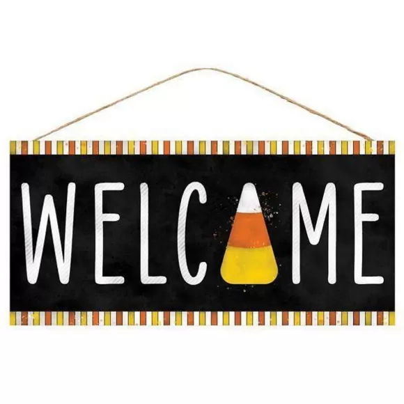 Craig Bachman Wall Decor>Welcome Home Candy Corn Sign