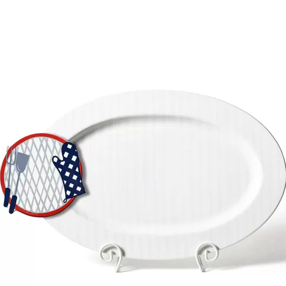 Happy Everything Kitchen & Dining>White Stripe Big Oval Platter By !