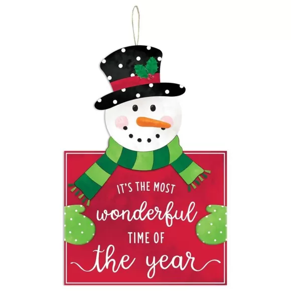 Craig Bachman Table Decor>Wonderful Time Snowman Sign