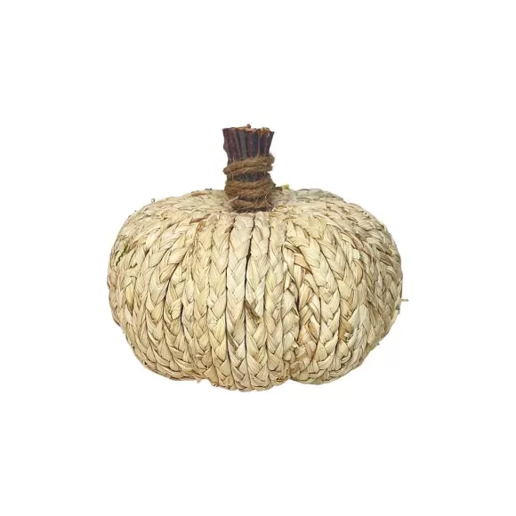 Liberty Floral Focal Points>Woven Corn Husk Pumpkin, Small